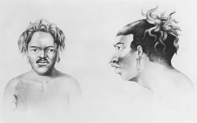 Tipos de Isleños, ilustración del Voyage au Pôle Sud et dans l